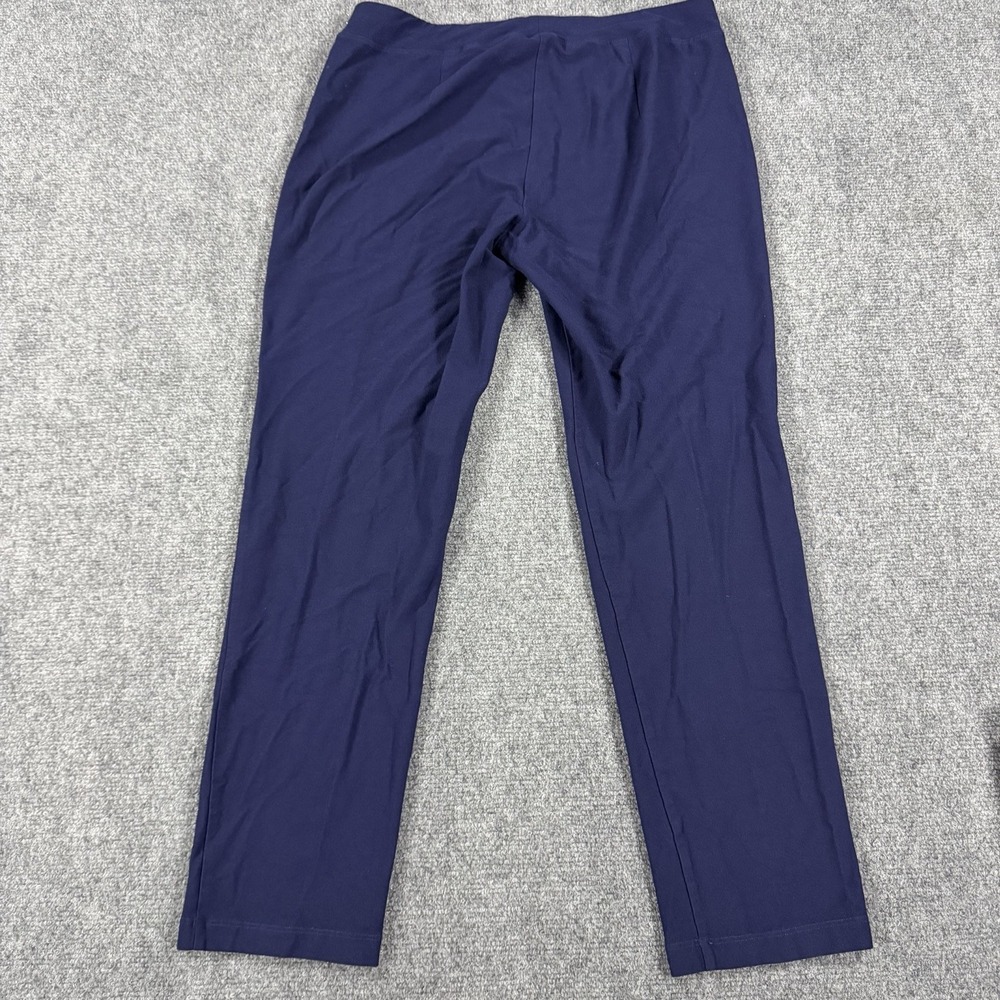 Eileen Fisher Viscose Knit Pants Womens Small Navy Blue Stretch Pull On - Picture 3 of 7